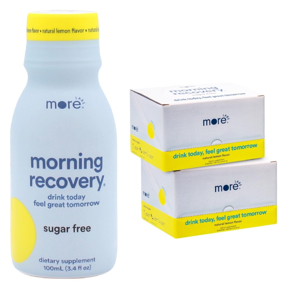 Morning Recovery Electrolyte, Milk Thistle Drink Proprietary Formulation to Hydrate While Drinking, Highly Soluble Liquid DHM, Non GMO, Vegan, Gluten-Free, Sugar-Free Lemon, Pack of 24