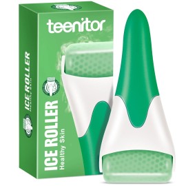 Teenitor Green Ice Roller for Facial Skin Care, Ice Massager Cooling Facial Roller Soothe and Depuff Beauty Tools Cold face Roller