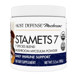 Host Defense Stamets 7 Mushroom Powder - 7 Species Blend - Mushroom Supplement for Immune Support with Royal Sun Blazei, Cordyceps, Reishi, Maitake, Lion\'s Mane, Chaga & Mesima - 3.5 oz (66 Servings)*