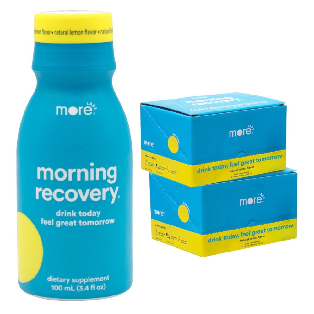 Morning Recovery Electrolyte, Milk Thistle Drink Proprietary Formulation to Hydrate While Drinking, Highly Soluble Liquid DHM, Non GMO, Vegan, Gluten-Free, Original Lemon, Pack of 24