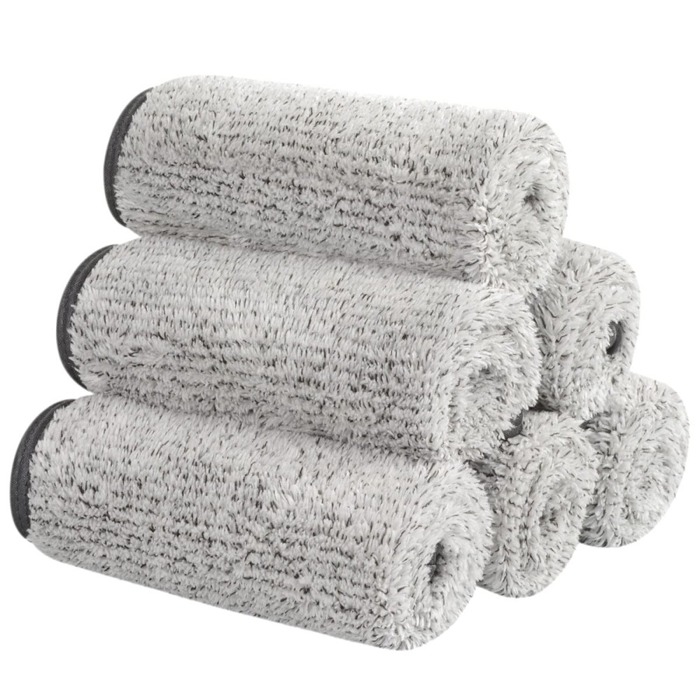 SUNLAND Microfiber Face Towels Reusable Makeup Remover Cloth Facial Washcloths for Bath 11Inchx11Inch 6 Pack Grey