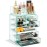 Sorbus Acrylic Makeup Organizer Set, 7-Drawer Vanity & Countertop Cosmetic Storage with Small & Wide Compartments, Teal Thrill Makeup Storage for Brushes, Jewelry - Holiday Gift for Women & Teens