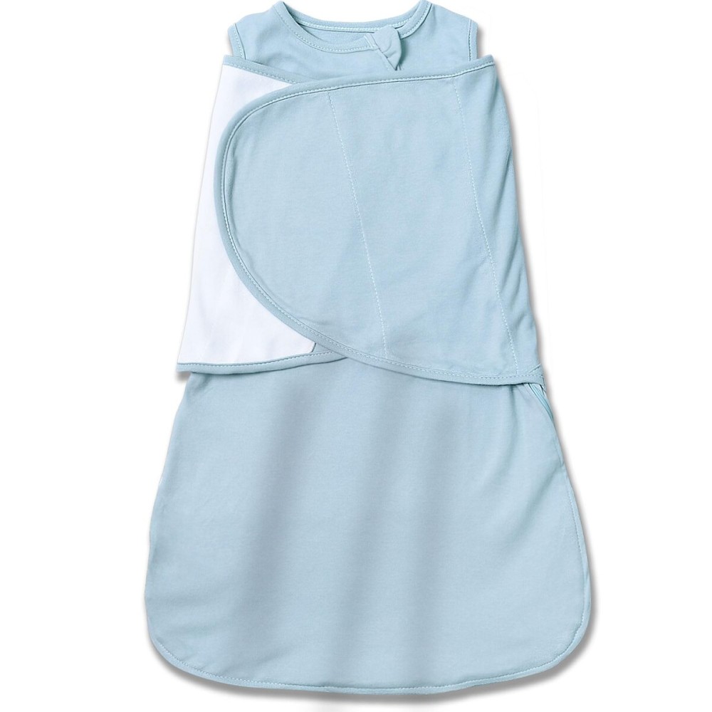 AugTwig Baby Swaddle,Sleep Sack 6-12 Months,Adjustable Wearable Transition Blanket,Miracle Swaddles for Babies Large,100% CottonCyan