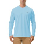 Roadbox Mens UPF 50+ UV Sun Protection Shirts Outdoor Long Sleeve SPF Diving Rash Guard for Fishing Hiking Swimming Blue