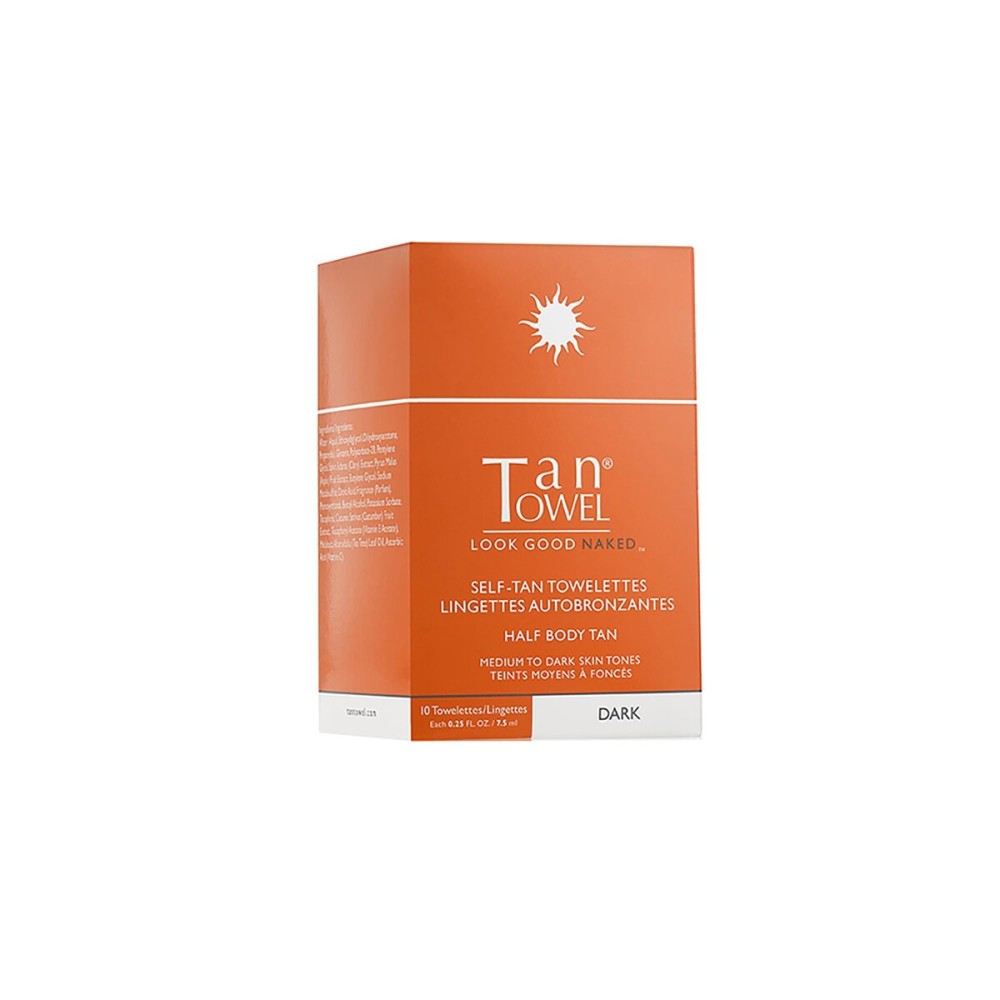TanTowel Women\'s Half Body Tan Towelettes - 10 Pack, Dark, 10 Count (Pack of 1)