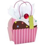 Hallmark 5 Small Gift Bag with Tissue Paper (Cupcake) for Birthdays, Mother\'s Day, Baby Showers, Bridal Showers, or Any Occasion