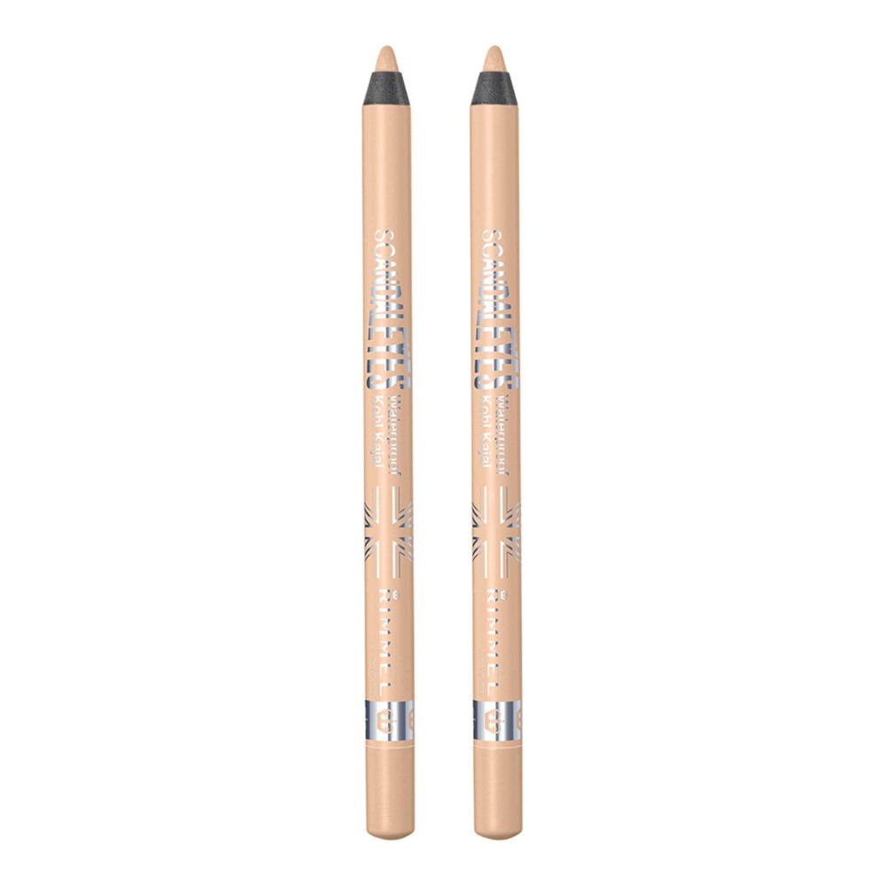 Rimmel London Scandaleyes Waterproof Kohl Kajal Eyeliner Pencil, Intense Color, Long-Wearing, Smudge-Proof, 005, Nude (Pack of 2)