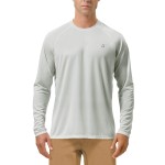 Roadbox Mens UPF 50+ UV Sun Protection Shirts Outdoor Long Sleeve SPF Diving Rash Guard for Fishing Hiking Swimming Grey