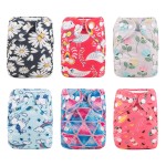 ALVABABY 6pcs with 12 Inserts Baby Cloth Diapers Pocket Newborn Diaper for Less Than 12pounds Baby Snaps Cloth Diapers Nappy