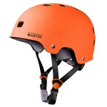 OutdoorMaster Skateboard Cycling Helmet - Two Removable Liners Ventilation Multi-Sport Scooter Roller Skate Inline Skating for Kids, Youth & Adults - M - Orange