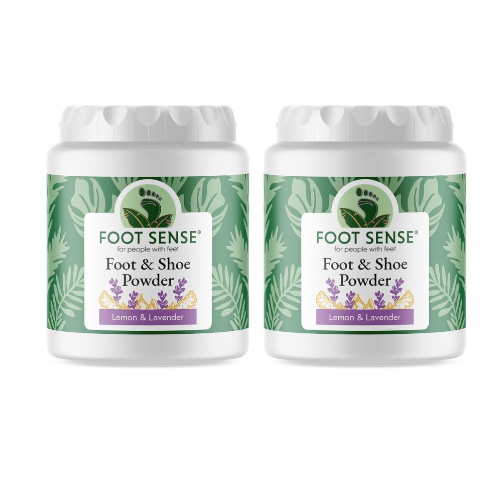 FOOT SENSE All Natural Foot & Shoe Powder, Foot Deodorant, Talc-Free, Odor Eliminator, Disinfects & Deodorizes, Long-Lasting up to 6 Months Safe for Men, Women, Kids, Athletes, 50g (2 Pack)