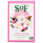 SoF Triple Milled Bar Soap - With Coconut Oil & Organic Shea Butter- Vegan & Non GMO- Free From Phthalates, Sulfates & Parabens- Cherry Blossom - 6 oz Bar 4 Bars