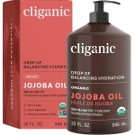 Cliganic Organic Jojoba Oil 32 oz, 100% Pure | Bulk, Natural Cold Pressed Unrefined Hexane Free Oil for Hair & Face