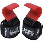 Weight Lifting Hooks Heavy Duty PRO Lifting Wrist Straps Deadlift Straps Power Lifting Grips Weightlifting Gym Gloves Men & Women (RED, Men-Wrist Size Large)