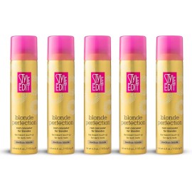 STYLE EDIT MEDIUM BLONDE Root Concealer Touch Up Spray Instantly Covers Greys And Dark Roots - Professional Salon Quality Blonde Perfection Grays Cover Up Hair Products for Women 4 Ounce PACK OF 5