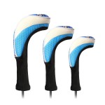 Black Golf Club Head Cover for Driver Fairway 3 Pcs Woods Headcovers, Golf Accessories Hybrid Head Covers Set with Tags 1 3 5