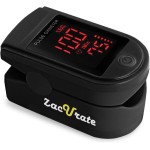 Zacurate Pro Series 500DL Fingertip Pulse Oximeter Blood Oxygen Saturation Monitor with Silicone Cover, Batteries and Lanyard (Royal Black)