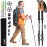 Foxelli Trekking Poles - Lightweight Collapsible Aircraft Grade Aluminum Hiking Poles with Cork Grips Quick Locks & All-Terrain Accessories - Pair of 2