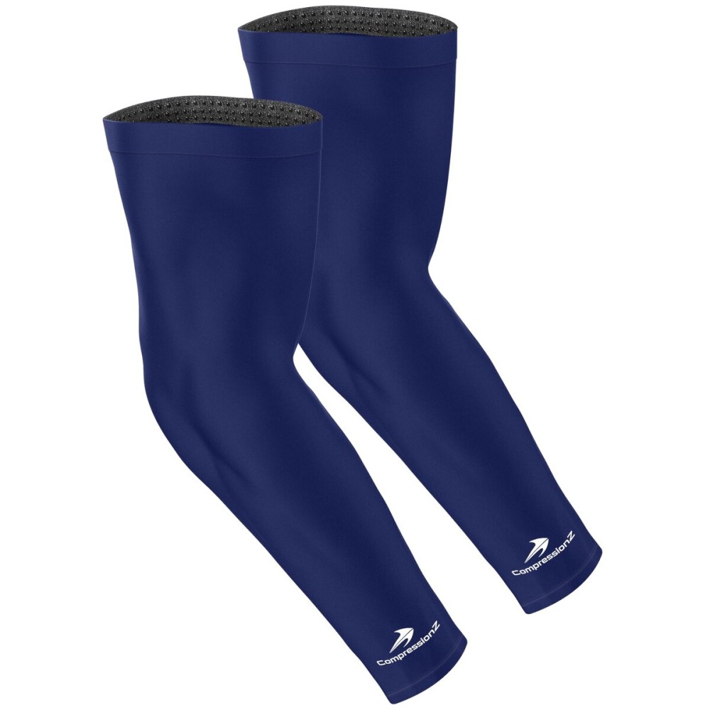 CompressionZ Youth Arm Sleeves Sports | Kids Cooling UV Protection Football, Basketball, Baseball, Volleyball, Boys & Girls Navy Pair Large