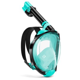 W WSTOO Full Face Snorkel Mask Adults,Suitable for Beginners Dry Top Snorkeling Gear,Can Your Mouth or Nose to Breathe,180 Degrees Panoramic View,Anti-Fog Anti-Leak,Summer Travel and Vacationing Gifts