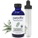 PURA D\'OR Organic Eucalyptus Essential Oil (4oz with Glass Dropper) 100% Pure & Natural Therapeutic Grade for Hair, Body, Skin, Aromatherapy Diffuser, Relaxation, Massage, Home, DIY Soap