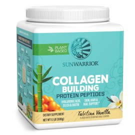 Vegan Collagen Protein Powder Plant-based | Hyaluronic Acid Minerals Biotin Soy Free Dairy Free Gluten Free NON-GMO | Vanilla 20 Servings | Collagen Building Peptides by Sunwarrior