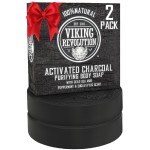 Viking Revolution Skin Cleaning Agent Activated Charcoal Soap for Men w/Dead Sea Mud, Body and Face, Cleanser,Cleansing Blackheads - Peppermint & Eucalyptus Scent 6 Oz (Pack of 2)