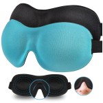 AMAZKER Sleep Mask for Side Sleeper 2 Pack, 3D Contoured Cup Sleeping Mask & Blindfold, Concave Molded Night Sleep Mask, Block Out Light, Soft Comfort Eye Shade Cover for Travel Yoga Nap