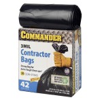 Commander 42 Gallon 3 MIL Black Heavy Duty Contractor Bags - 33 x 45 - Pack of 20 - For Contractor, Industrial, & Commercial