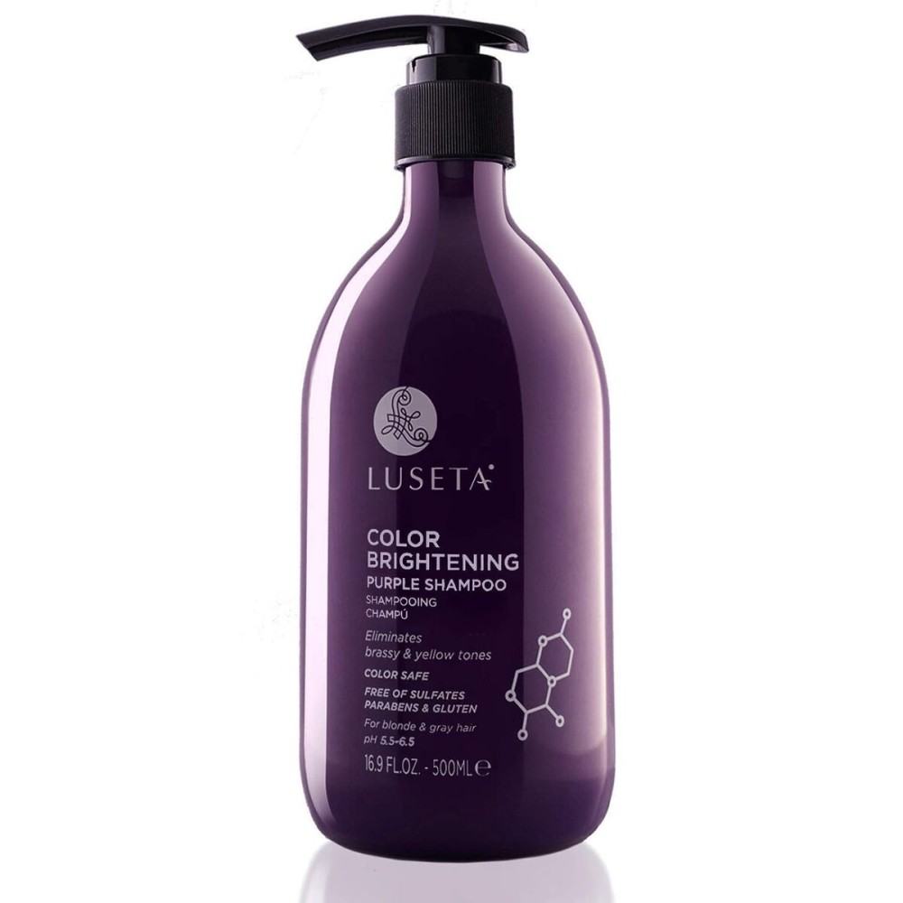 Luseta Purple Shampoo for Women - Blonde, Grey, Color Treated, Curly and Damaged Hair - 16.9oz, Sulfate & Paraben Free