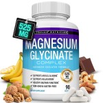 Magnesium Glycinate 525mg - High Absorption Chelated Magnesium Supplement Made with Pure Magnesium Glycinate - Supports Muscles, Sleep, Cramps, Recovery Bisglycinate Complex Vegan Non-GMO 90 Capsules