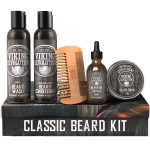 Viking Revolution Ultimate Conditioner for Men\'s Beard Grooming - Softens, Smoothes and Soothes Beard Itch- Contains Wash, Conditioner, Beard Oil, Balm and Comb- Classic Set