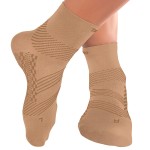 TechWare Pro Plantar Fasciitis Support Brace Socks - Womens & Mens Compression Socks. (Beige Large)