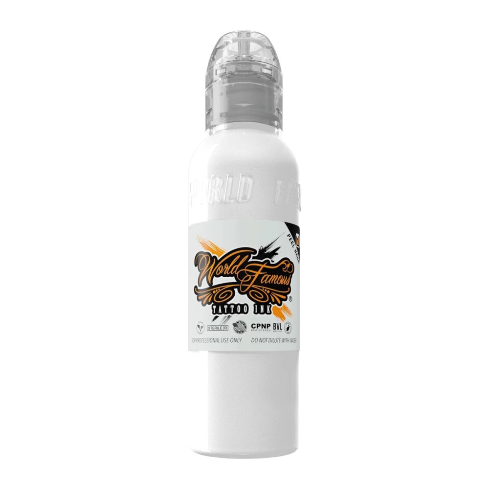 World Famous White Tattoo Ink, Vegan and Professional Ink, Made in USA, White House, 2 oz