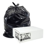 Aluf Plastics RCT-56 Star Sealed Coreless Rolls with E-Z Tie Flap Closure, 56 gal, Polyethylene, 43 x 46, Black (Pack of 100)