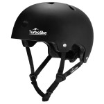 TurboSke Skateboard Helmet, BMX Helmet, Multi-Sport Helmet, Bike Helmet for Kids, Youth, Men, Women (Black, L/XL (22.8-24))