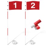 KINGTOP 6ft Golf Flagstick Basic, Portable Five-Section Design for Backyard Practice Putting Green, Driving Range Golf Pin Flag Hole Cup Set, Gift Idea, 2-Pack