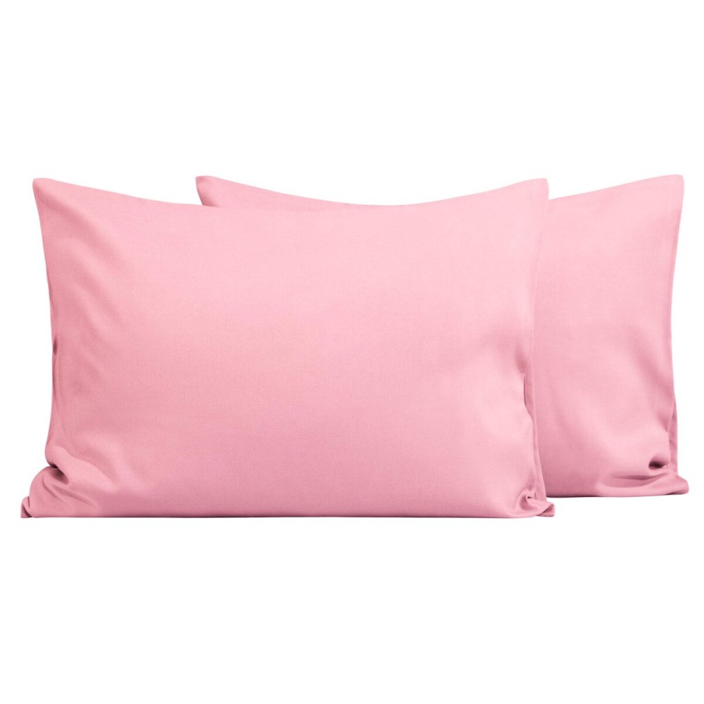 FLXXIE 2 Pack Microfiber Toddler Pillowcases, 14x20 Inches Fits Baby Pillow Sized 12x16, 13x18 or 14x20, Soft and Cozy Small Travel Pillow Covers with Envelope Closure, Pink