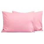 FLXXIE 2 Pack Microfiber Toddler Pillowcases, 14x20 Inches Fits Baby Pillow Sized 12x16, 13x18 or 14x20, Soft and Cozy Small Travel Pillow Covers with Envelope Closure, Pink