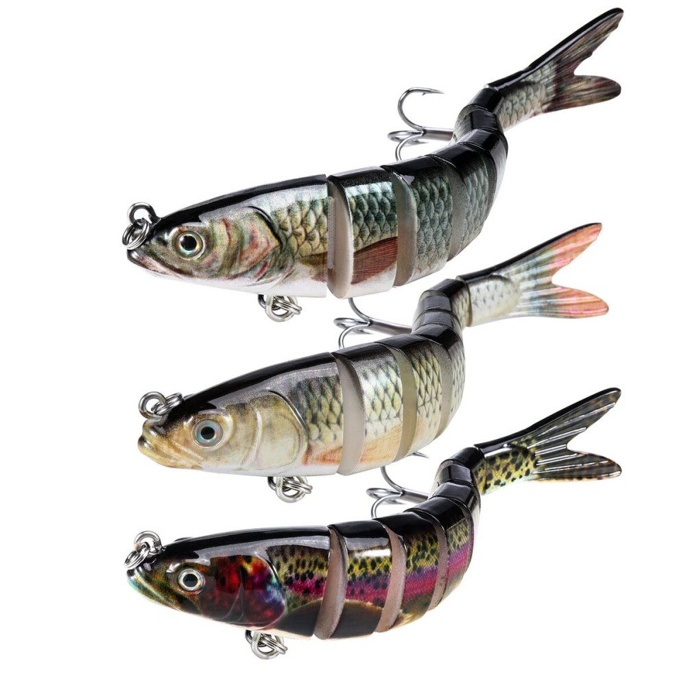 Rose Kuli Fishing Lures - Multi Jointed Swimbaits, Topwater, Slow Sinking, Bionic Swimming Lures Kit for Bass, Trout, Freshwater & Saltwater
