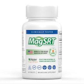 Jigsaw Health MagSRT | Magnesium Supplement with Vitamin B6, Folate & B12 | 60 Tablets | 15 Servings