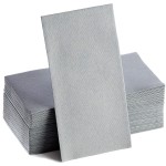 Gray Napkins | Linen Feel Guest Disposable Cloth Like Paper Lunch Napkin | Hand Towels | Soft, Absorbent, Paper Hand Napkins for Kitchen, Bathroom, Parties, Weddings, Dinners Or Events | 50 Pack