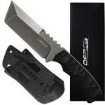 OERLA TAC Knives OLHM-012 Fixed Blade Outdoor Duty Small Cleaver Knife 420HC Stonewashed Stainless Steel Field Knife with G10 Handle Waist Clip EDC Kydex Sheath (Black)