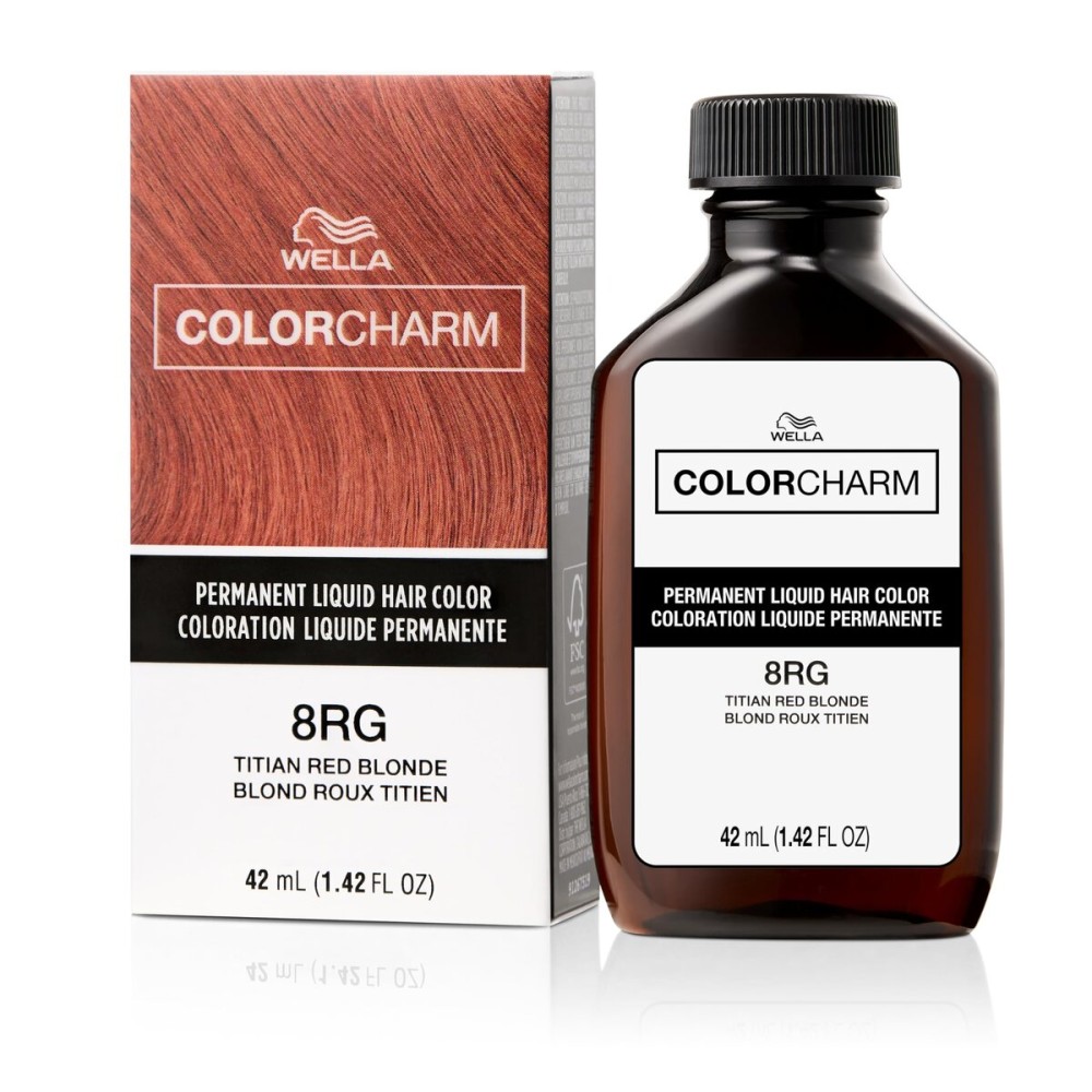 COLORCHARM Permanent Liquid Hair Color for Gray Coverage| 8RG Titan Red Blonde | 1.4 Fl Oz