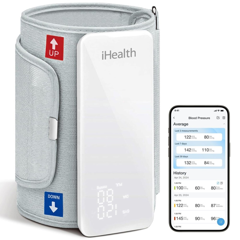 iHealth Neo Wireless Blood Pressure Monitor, Upper Arm Cuff, Bluetooth Blood Pressure Machine, Ultra-Thin & Portable, App-Enabled for iOS & Android