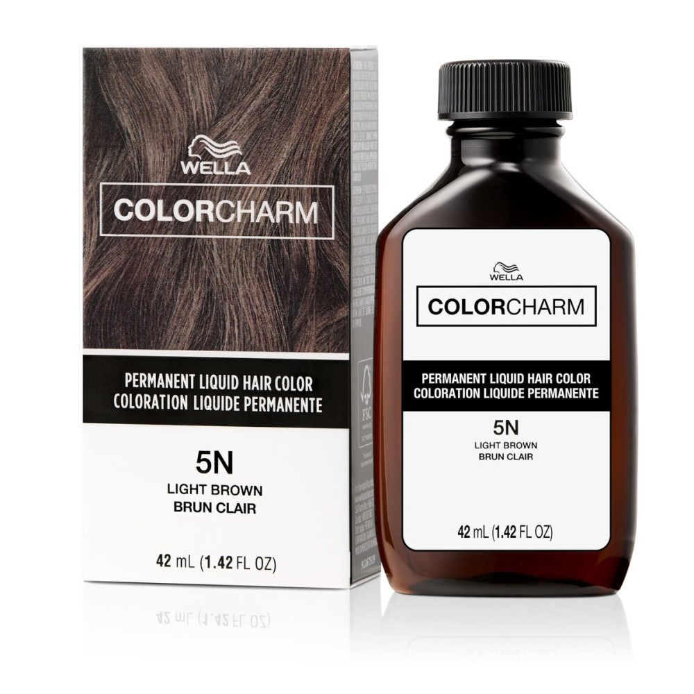 COLORCHARM Permanent Liquid Hair Color for Gray Coverage| 5N Light Brown | 1.4 Fl Oz