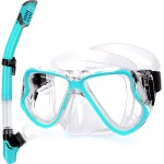 Greatever Dry Snorkel Set,Panoramic Wide View,Anti-Fog Scuba Diving Mask,Professional Snorkeling Gear for Adults