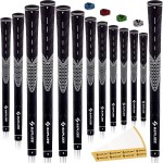 SAPLIZE Golf Grips Set of 13, Bundle with Tape or Full Regripping Kit, Jumbo / Mid / Standard / Undersize, Women / Men Anti-slip Rubber Golf Club Grips, CC01 Series