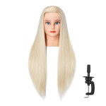 Hairlink 26-28\'\' Mannequin Head Synthetic Fiber Hair Styling Training Head Dolls for Cosmetology Manikin Maniquins Practice Head with Stand (6611W61320)