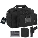 DBTAC Gun Range Bag Small | Tactical 2x Pistol Shooting Range Duffle Bag with Lockable Zipper for Handguns and Ammo (Black)